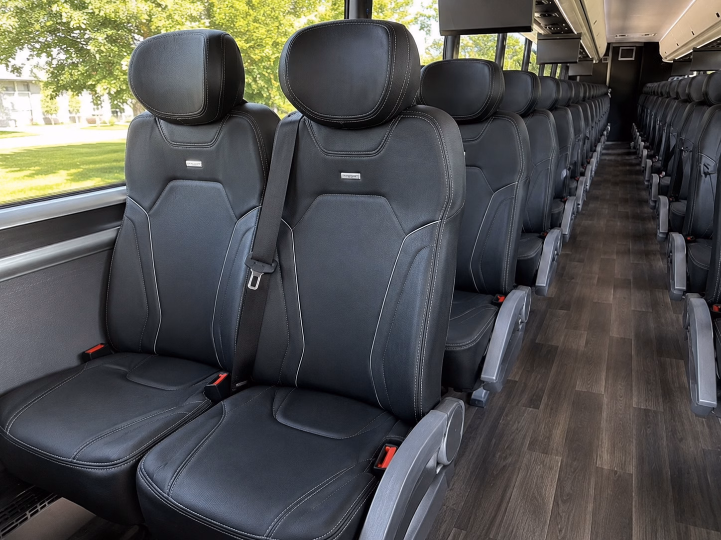 warner robins charter bus rental interior